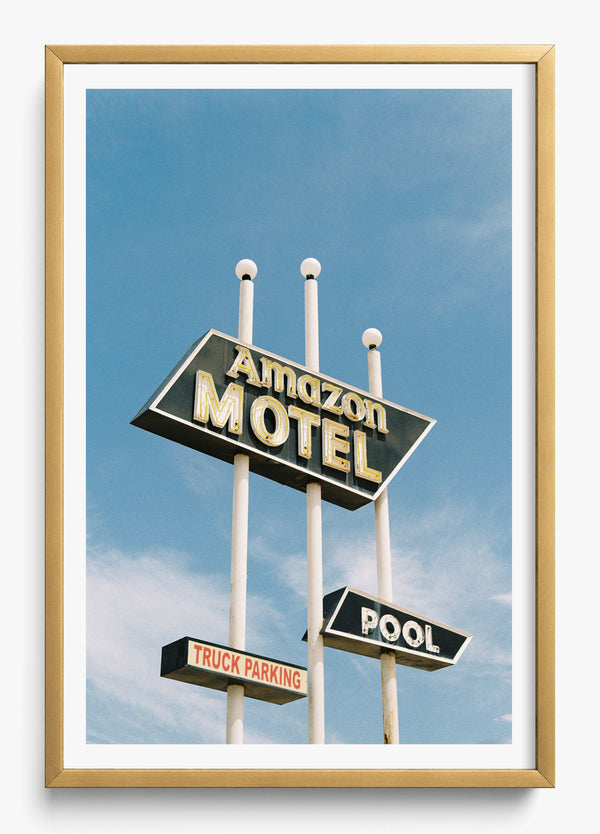 Amazon Motel in a Gold frame