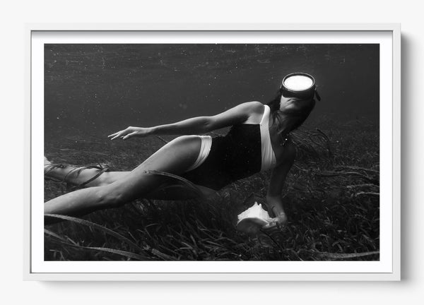 Her Searching in a White frame