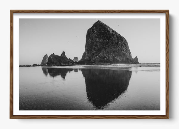 Cannon Beach Sans Color in a Heritage Walnut frame