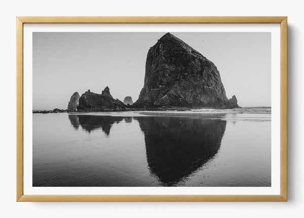 Cannon Beach Sans Color in a Gold frame