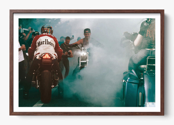 Crowd Control in a Heritage Walnut frame