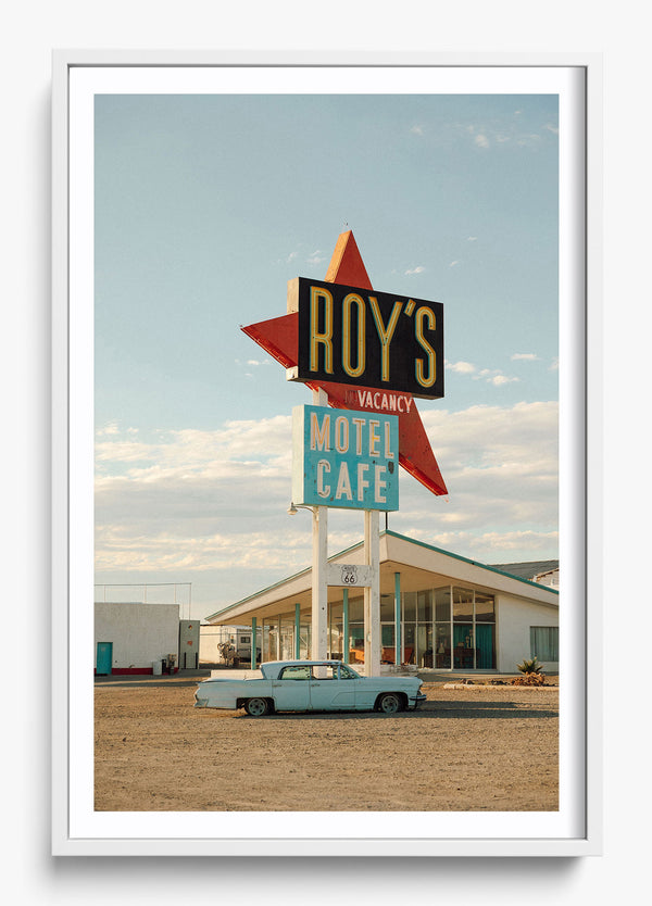 Roy's in a White frame