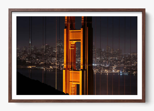 Good Night San Fran in a Heritage Walnut frame