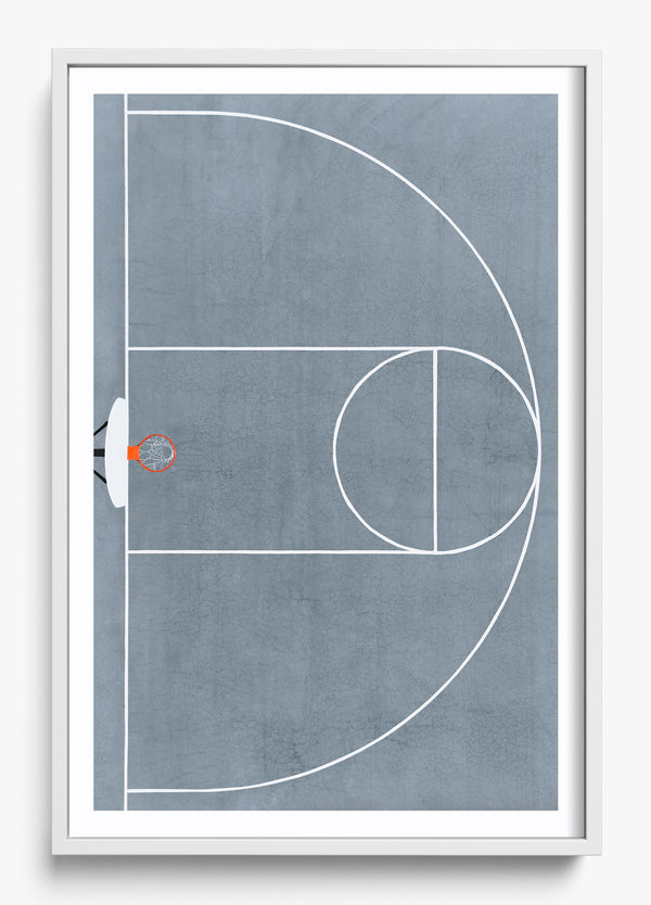 Half Court in a White frame