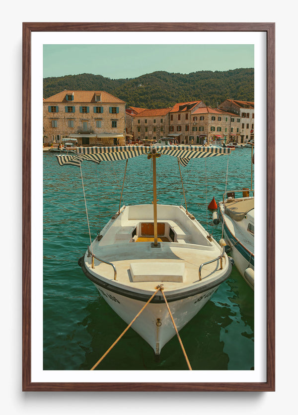 Hvar Croatia in a Heritage Walnut frame