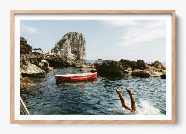 Italian Holiday in a Hickory frame