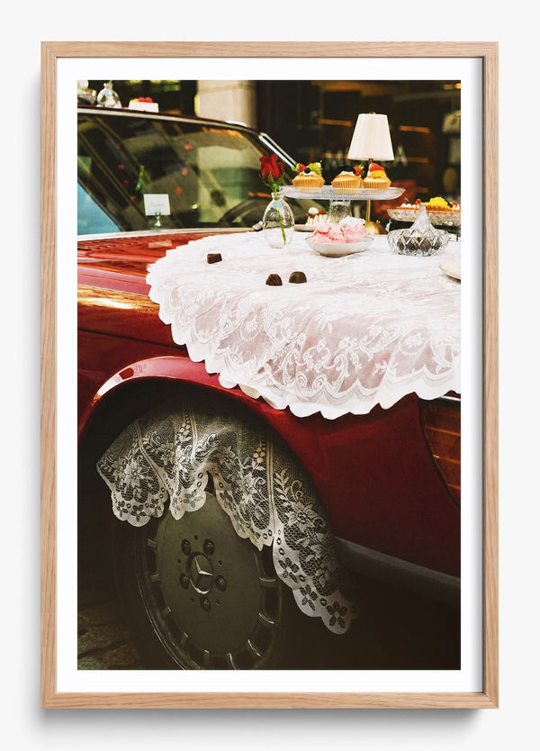 Lace Service in a Hickory frame