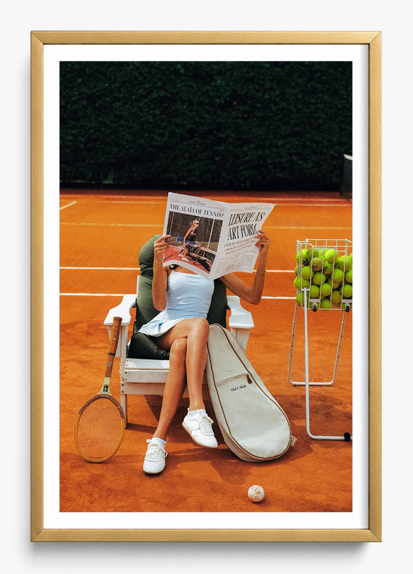 Leisure Reading in a Gold frame