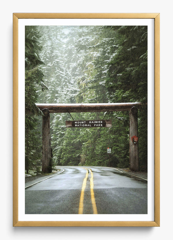 Mount Rainier in a Gold frame