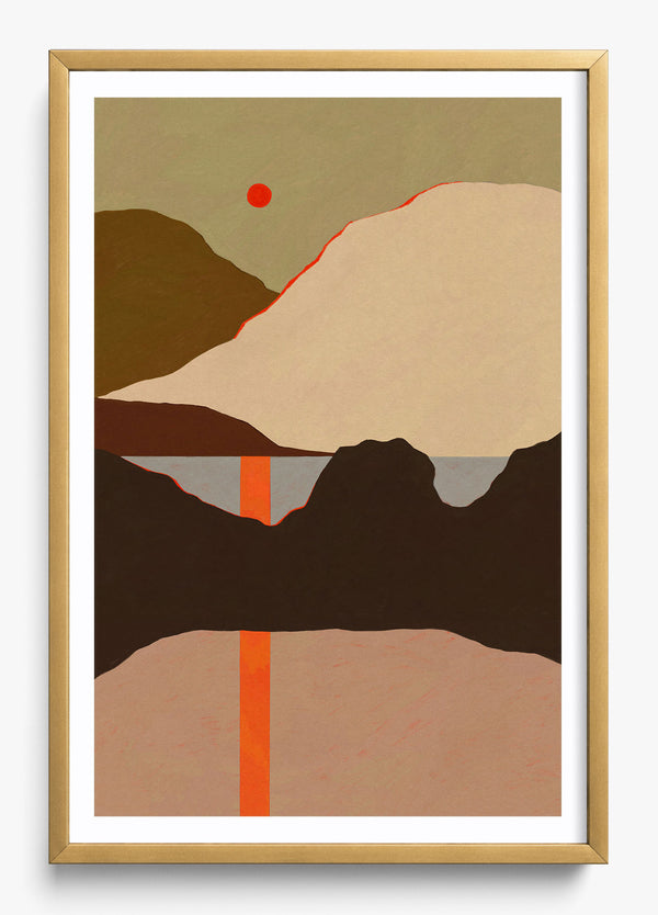 Quiet Reflection in a Gold frame