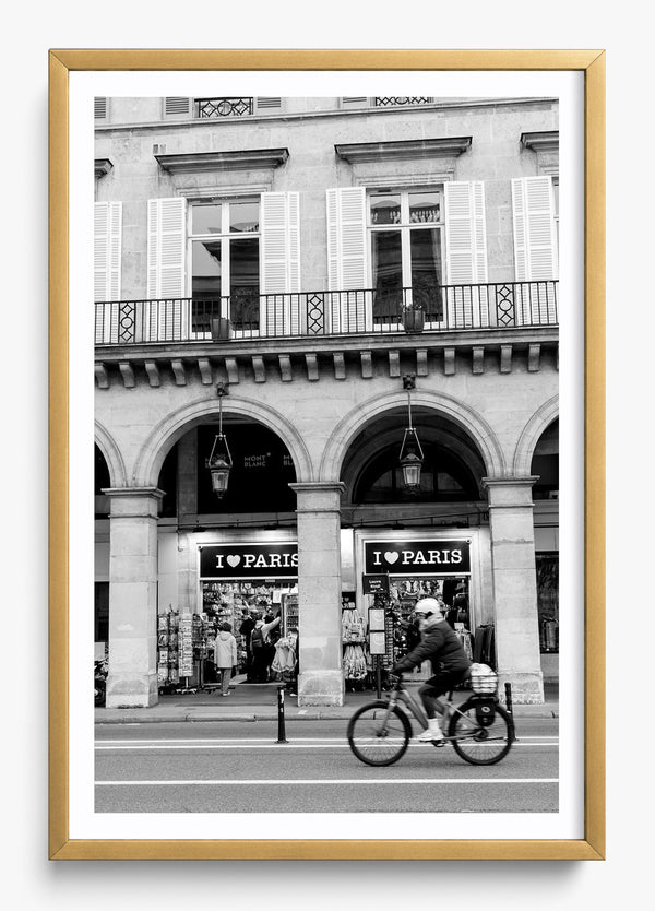 Roll Through Paris in a Gold frame