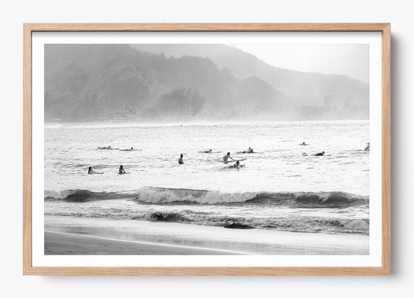 Surf's Up Hawaii in a Hickory frame