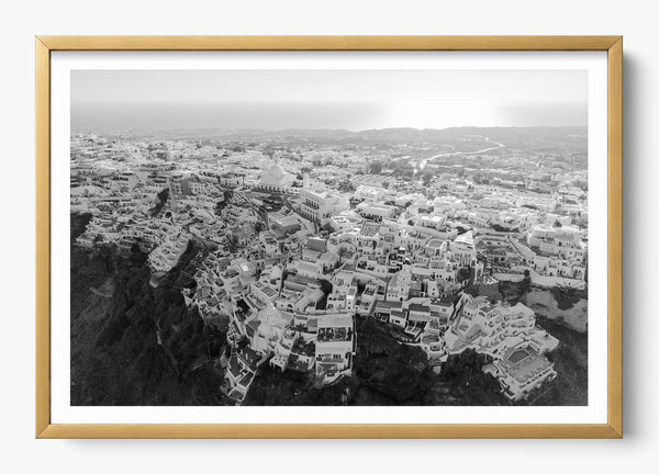 Santorini From Above in a Gold frame