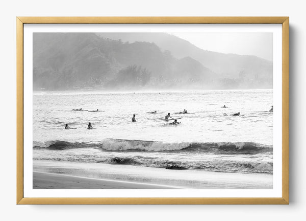 Surf's Up Hawaii in a Gold frame