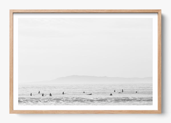 Surfs Up Santa Barbara in a Hickory frame