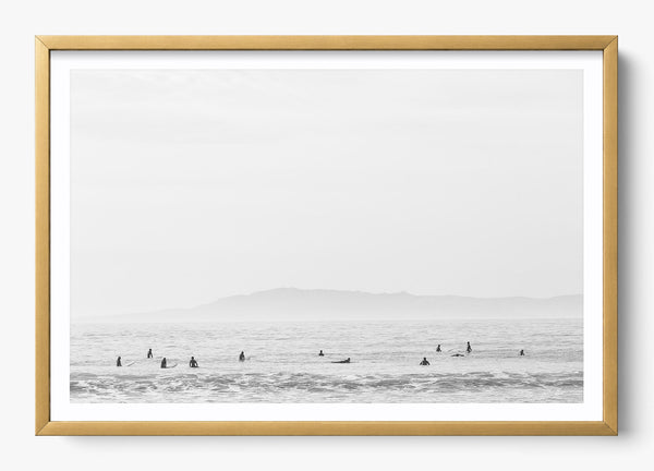 Surfs Up Santa Barbara in a Gold frame