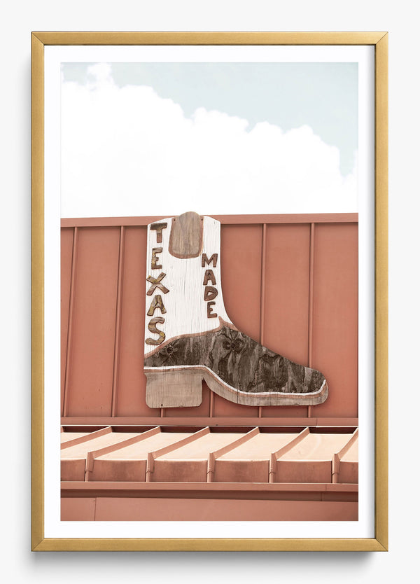 Texas Made in a Gold frame