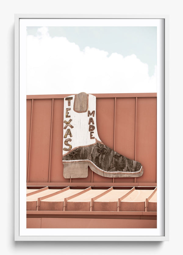 Texas Made in a White frame