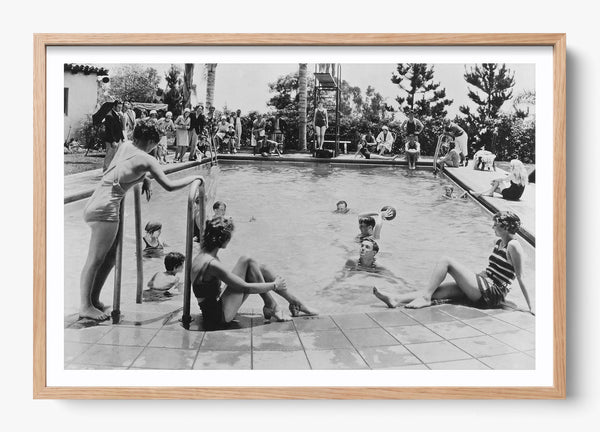 The First Pool Party in a Hickory frame