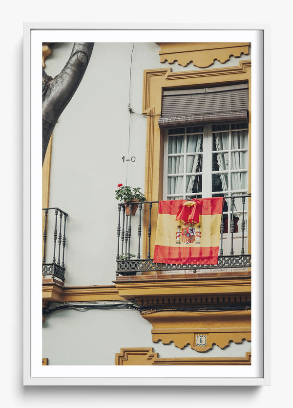 The Streets Of Barcelona in a White frame