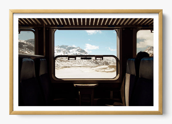 Train Ride in a Gold frame