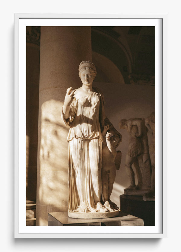 Aphrodite & Eros in a White frame