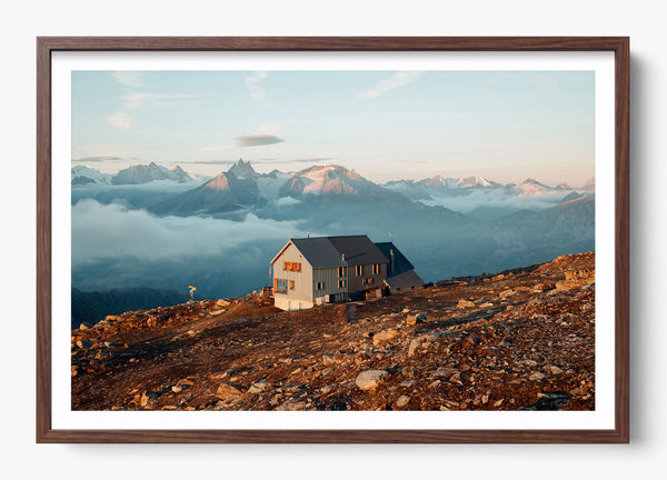 Above the Clouds in a Heritage Walnut frame