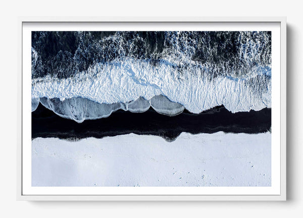 Black Sands & Winter Currents in a White frame