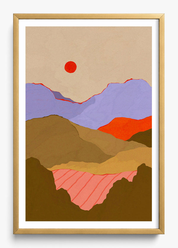 Beyond The Valley in a Gold frame
