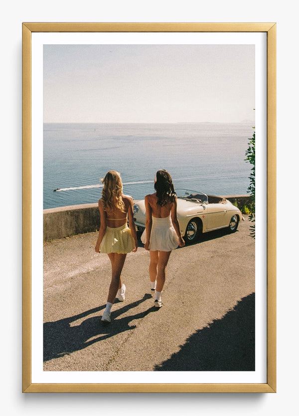 Coastal Escape in a Gold frame