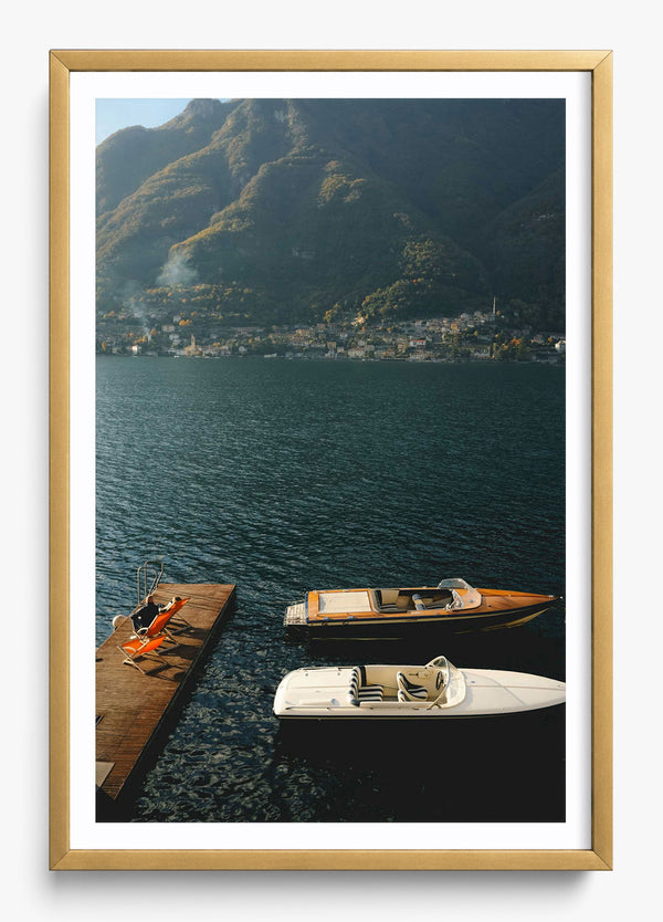 Como From Above in a Gold frame