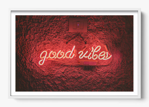 Good Vibes Only in a White frame