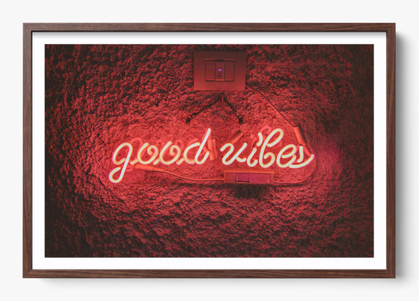 Good Vibes Only in a Heritage Walnut frame