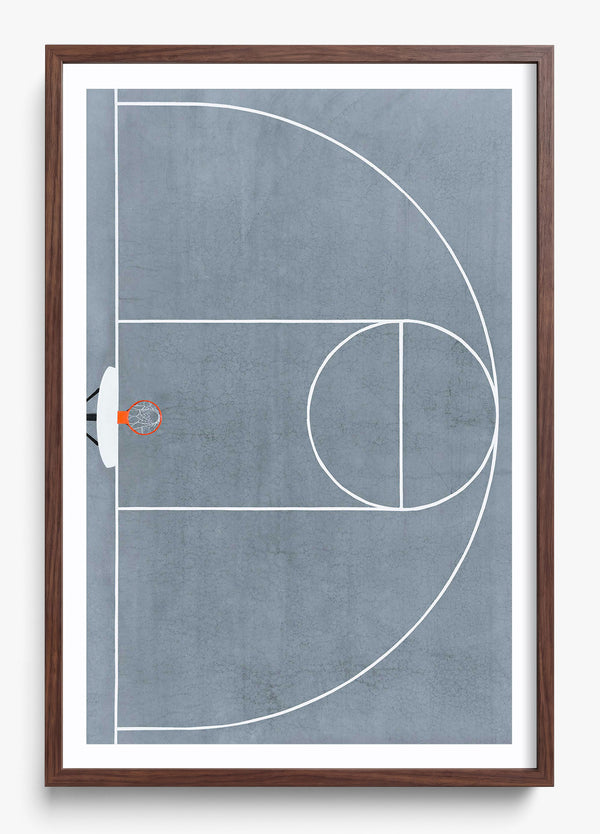 Half Court in a Heritage Walnut frame