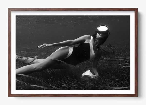Her Searching in a Heritage Walnut frame