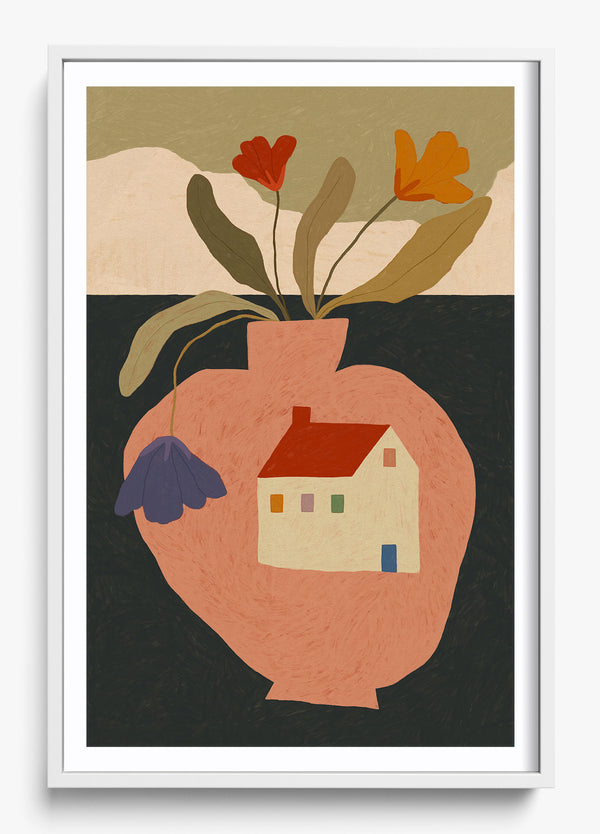 Home In Bloom in a White frame
