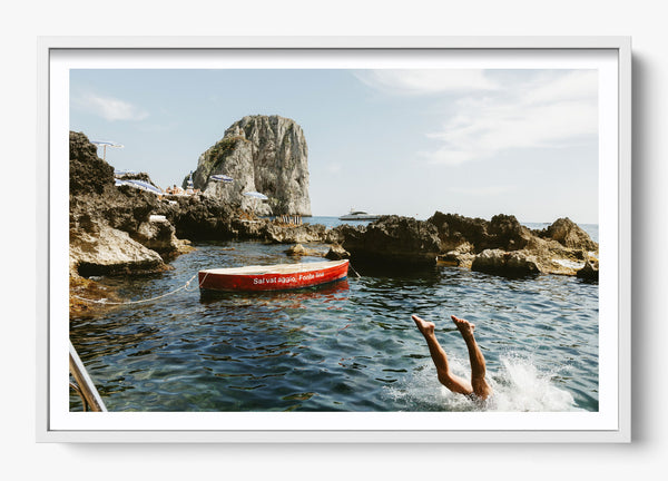 Italian Holiday in a White frame