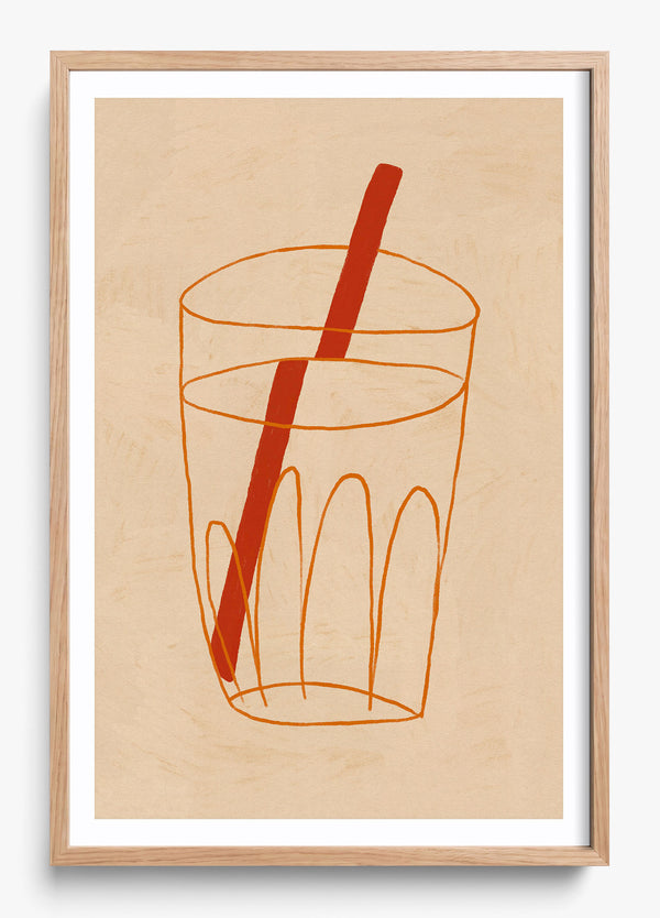 Just A Sip in a Hickory frame