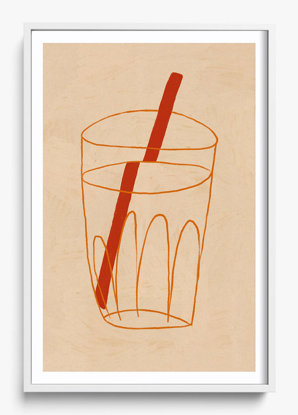 Just A Sip in a White frame