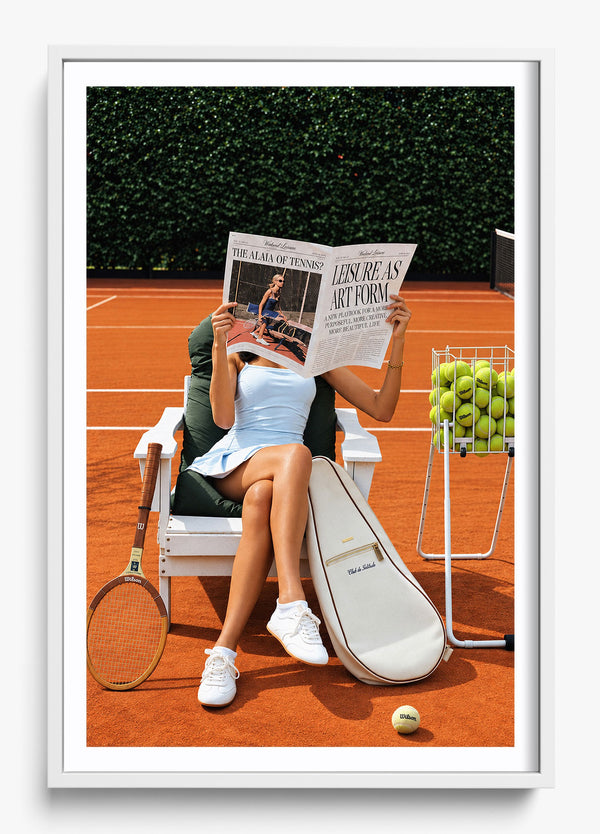 Leisure Reading in a White frame