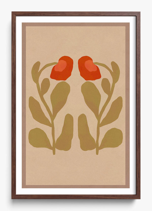Blooming Together in a Heritage Walnut frame