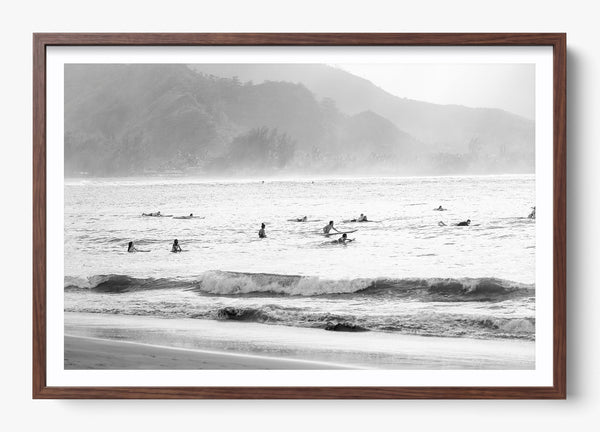 Surf's Up Hawaii in a Heritage Walnut frame