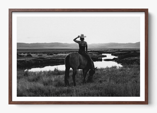 She Can Ride in a Heritage Walnut frame