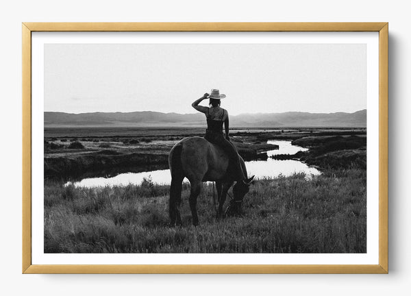 She Can Ride in a Gold frame