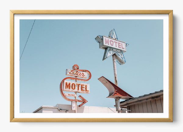 Star Motel in a Gold frame