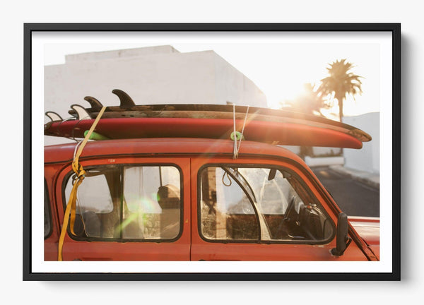 Strapped in a Black frame