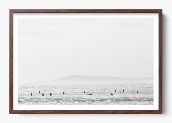 Surfs Up Santa Barbara in a Heritage Walnut frame