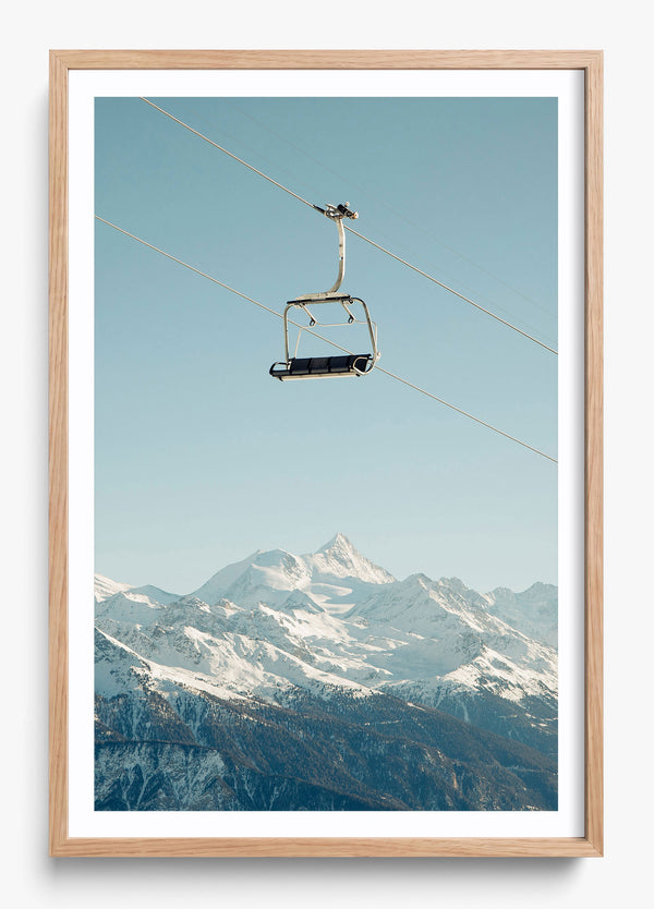 Swiss Ski Lift in a Hickory frame