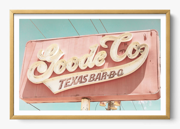 Texas BBQ in a Gold frame