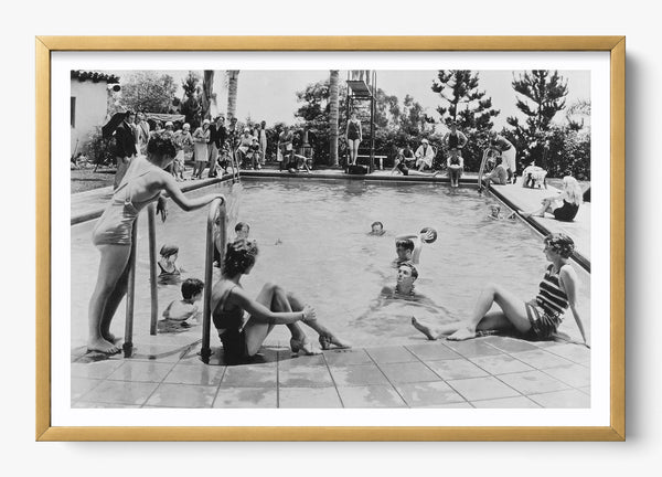 The First Pool Party in a Gold frame
